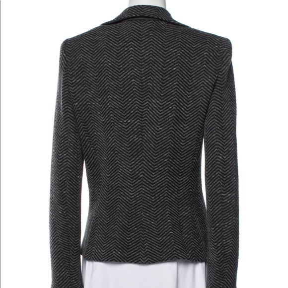 Armani Collezioni Printed Grey Wool Evening Jacket - Picture 4 of 8
